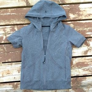 Ivivva by Lululemon Gray Short Sleeve Zip Hood Top size 10